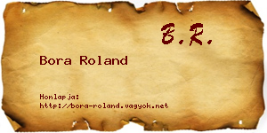 Bora Roland névjegykártya